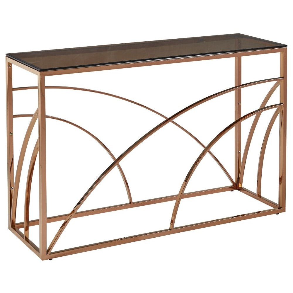 Chic 15149 Rose Gold Console Table Annaghmore - front at an angle