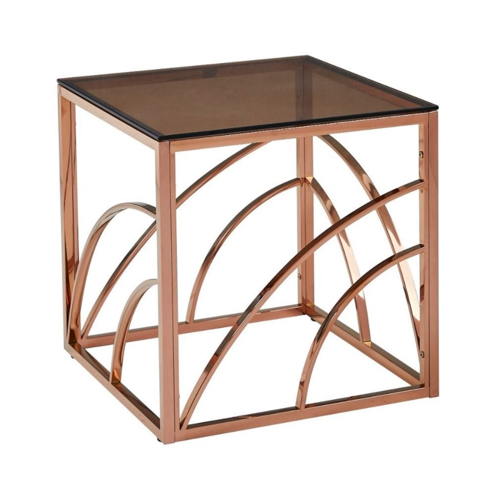 Chic 15151 Rose Gold End Table Annaghmore - front at an angle