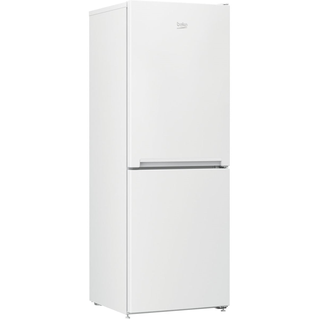 Beko CFG4552W Frost Free Fridge Freezer - front view of the fridge freezer at an angle with side visible