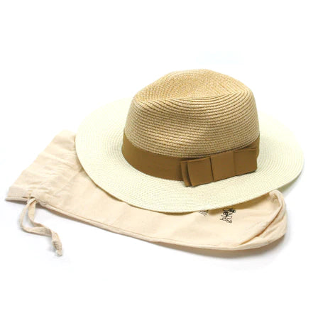 Two Tone Panama Folding Hat Natural