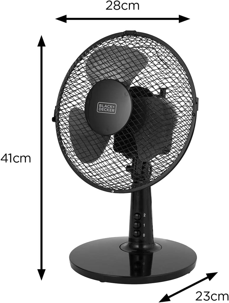 Desk Fan Black measurements