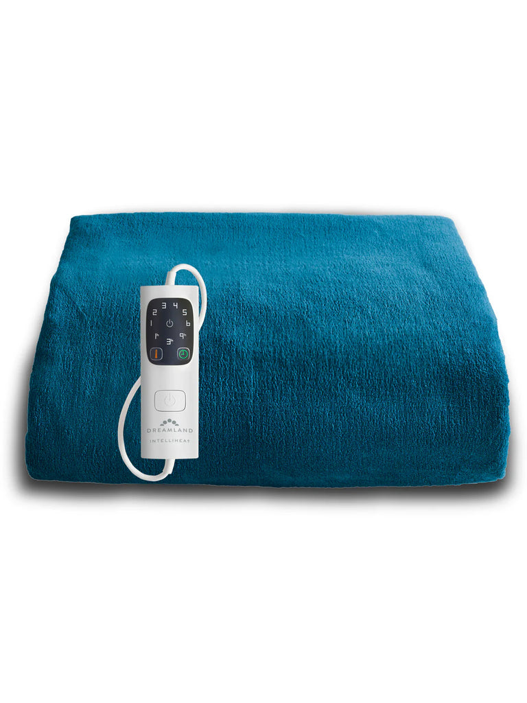 Dreamland Large Velvety Throw Teal with remote control