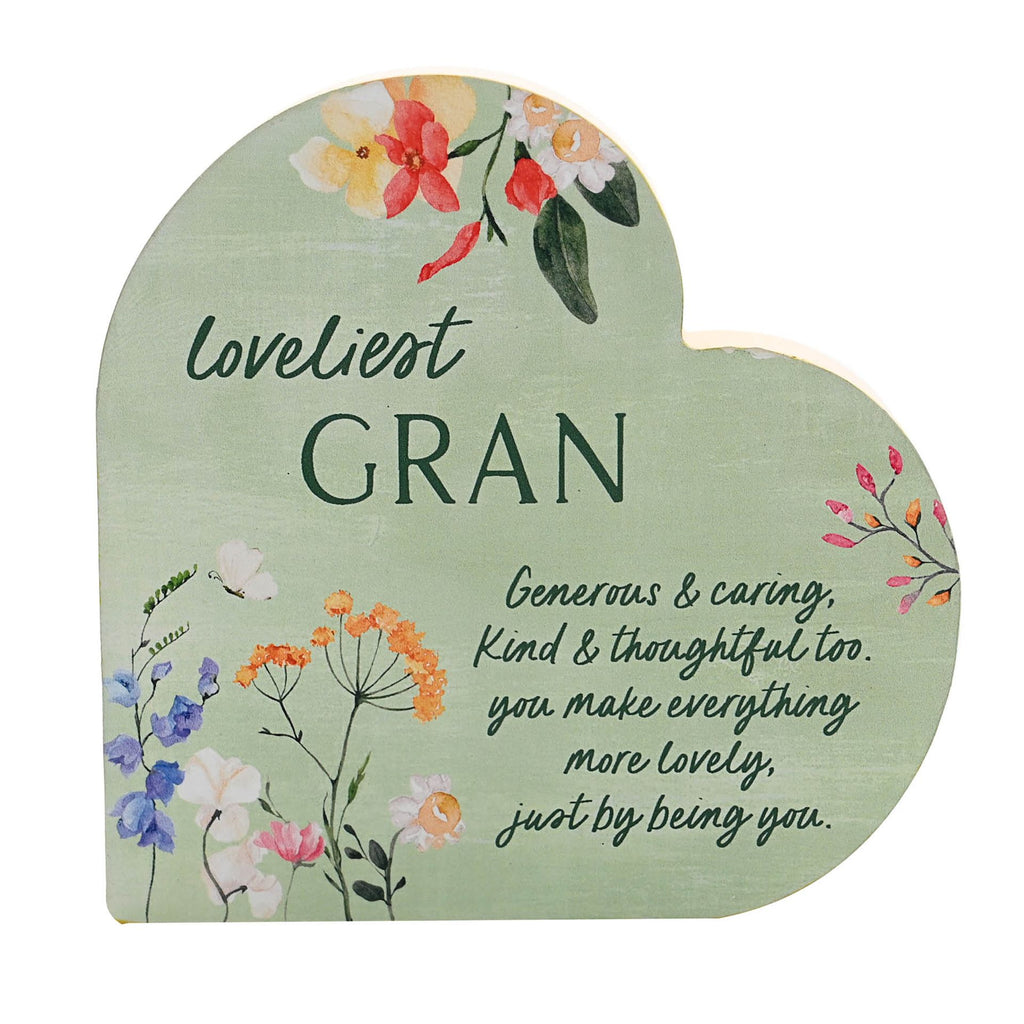 TC107G The Cottage Garden 3D Heart "Gran" - view of front of product