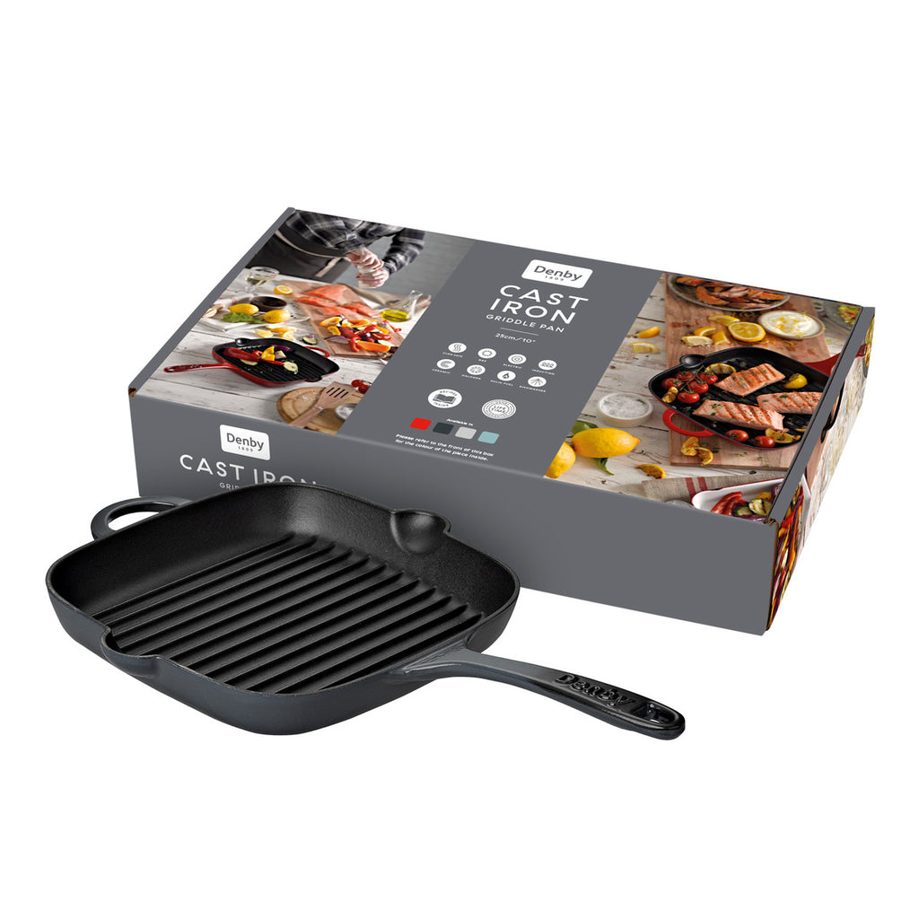 Halo Cast Iron 25cm Griddle Pan by Denby with the box