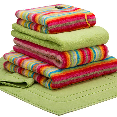 Cawo Lifestyle Red/Yellow DT7008/25 Stripes Bath Towel