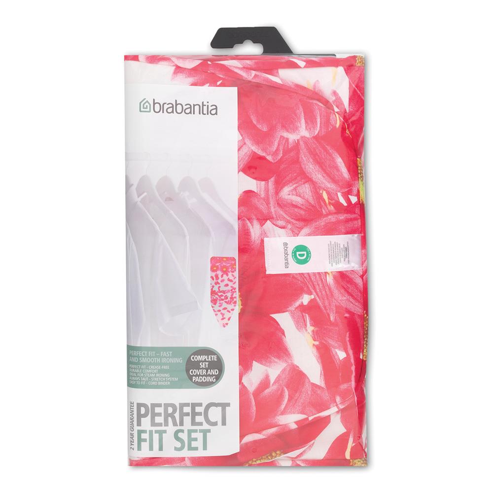 Brabantia Ironing Board Cover Set, Size D, 4mm 135x45cm, Cotton, Mixed Colourful - Smyth Patterson