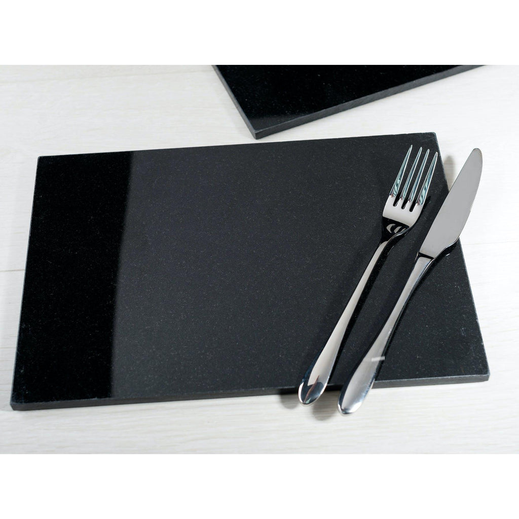 Placemats Naturals Black Granite with Silver Cutlery