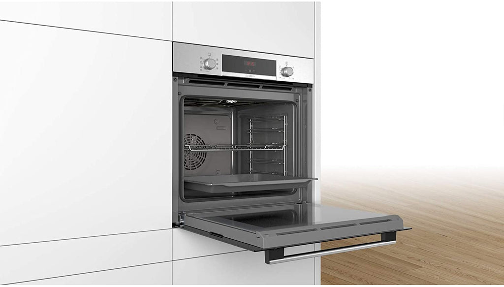 Bosch HBS534BS0B Single Oven with 3D Hot Air Stainless Steel opened