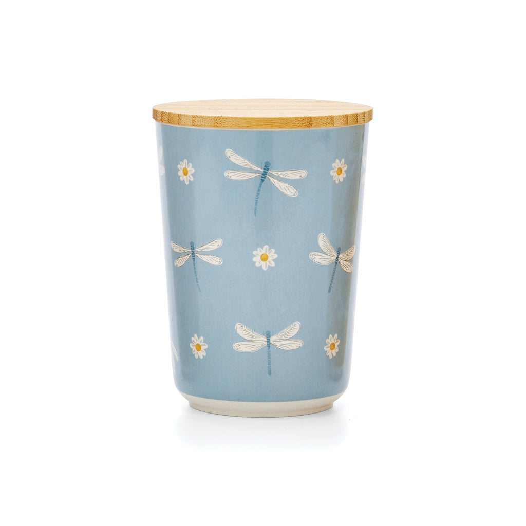 English Meadow Bamboo Canister Blue