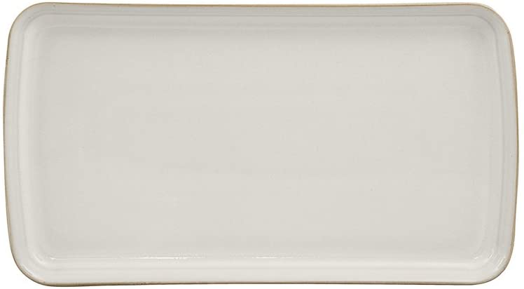 White Natural Canvas Small Rectangular Platter