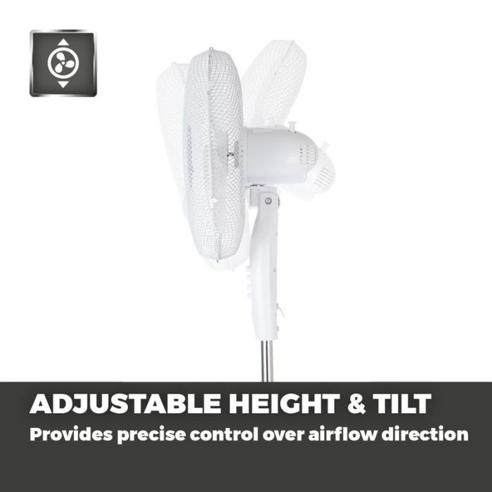 Adjustable height an tilt, provides precise control over airflow direction