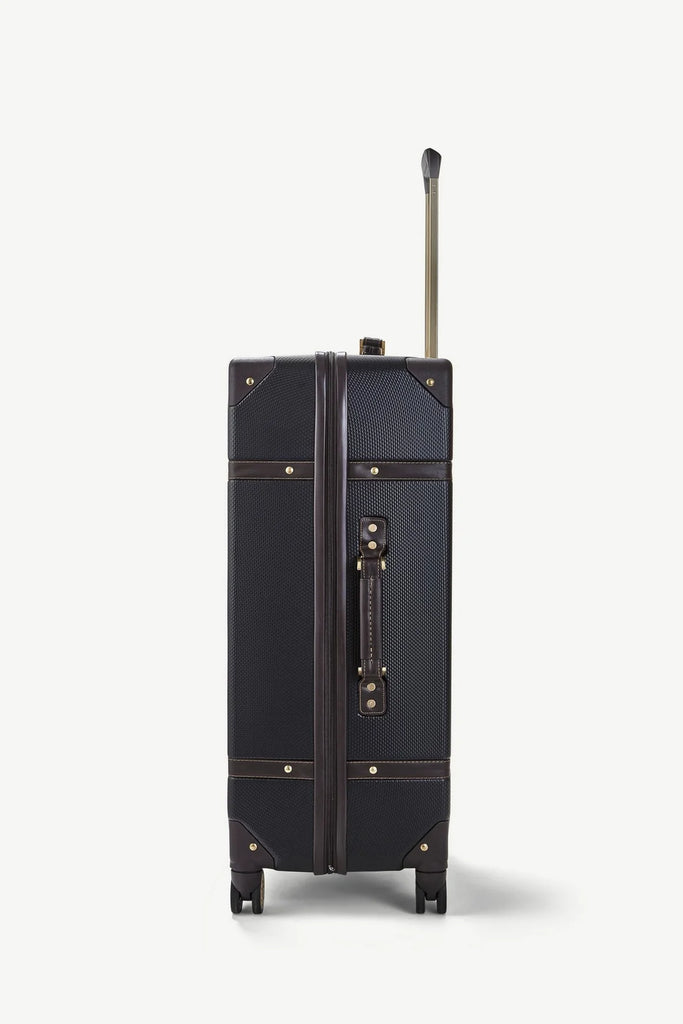 Vintage Large Suitcase Black side