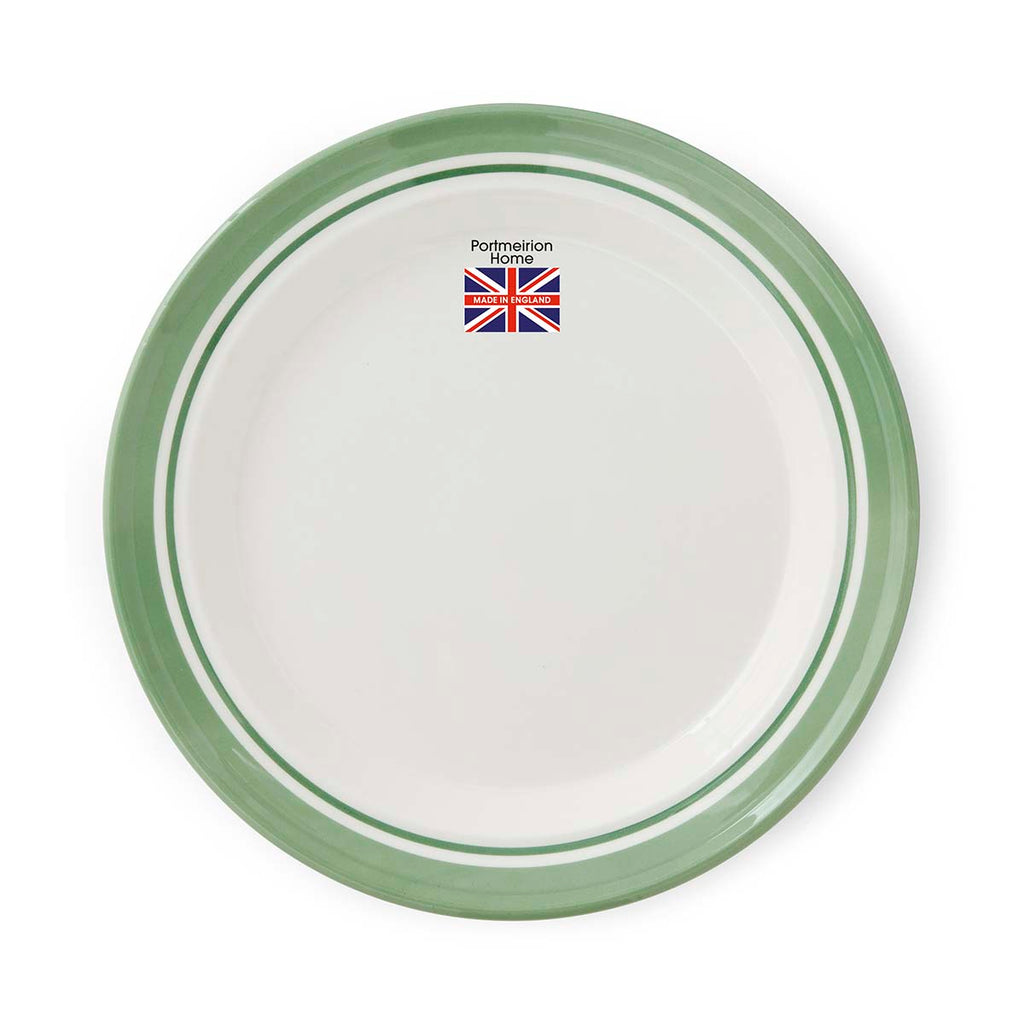 Potter's Stripe Dinner Plate, Green, Made in England label