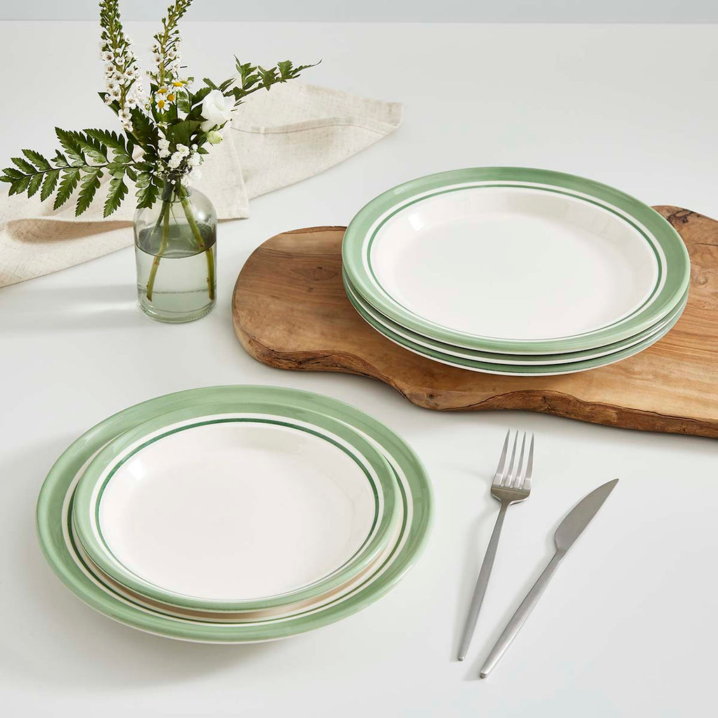 Potter's Stripe Dinner Plate, Green lifestyle