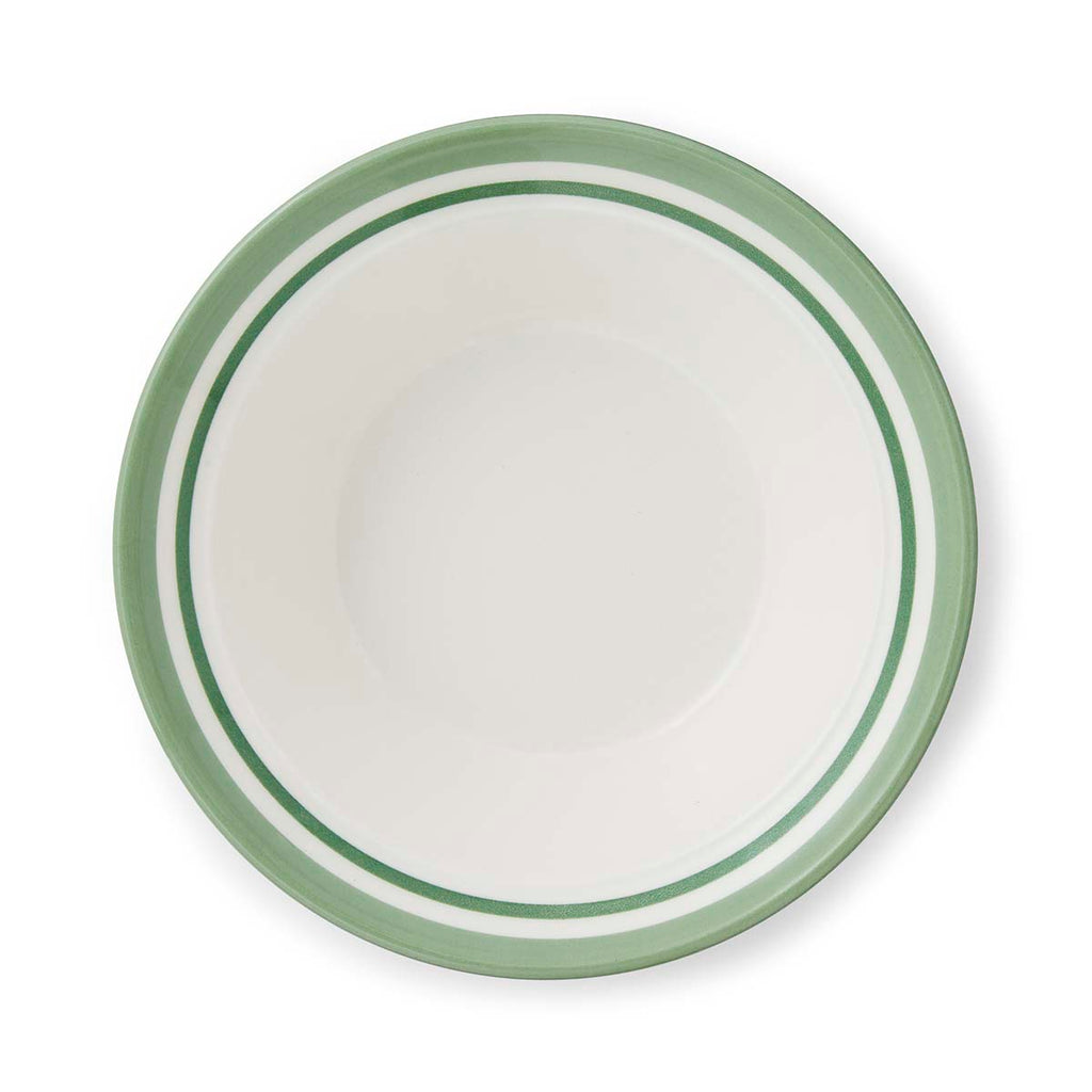 Potter's Stripe Oatmeal Bowl, Green Top view