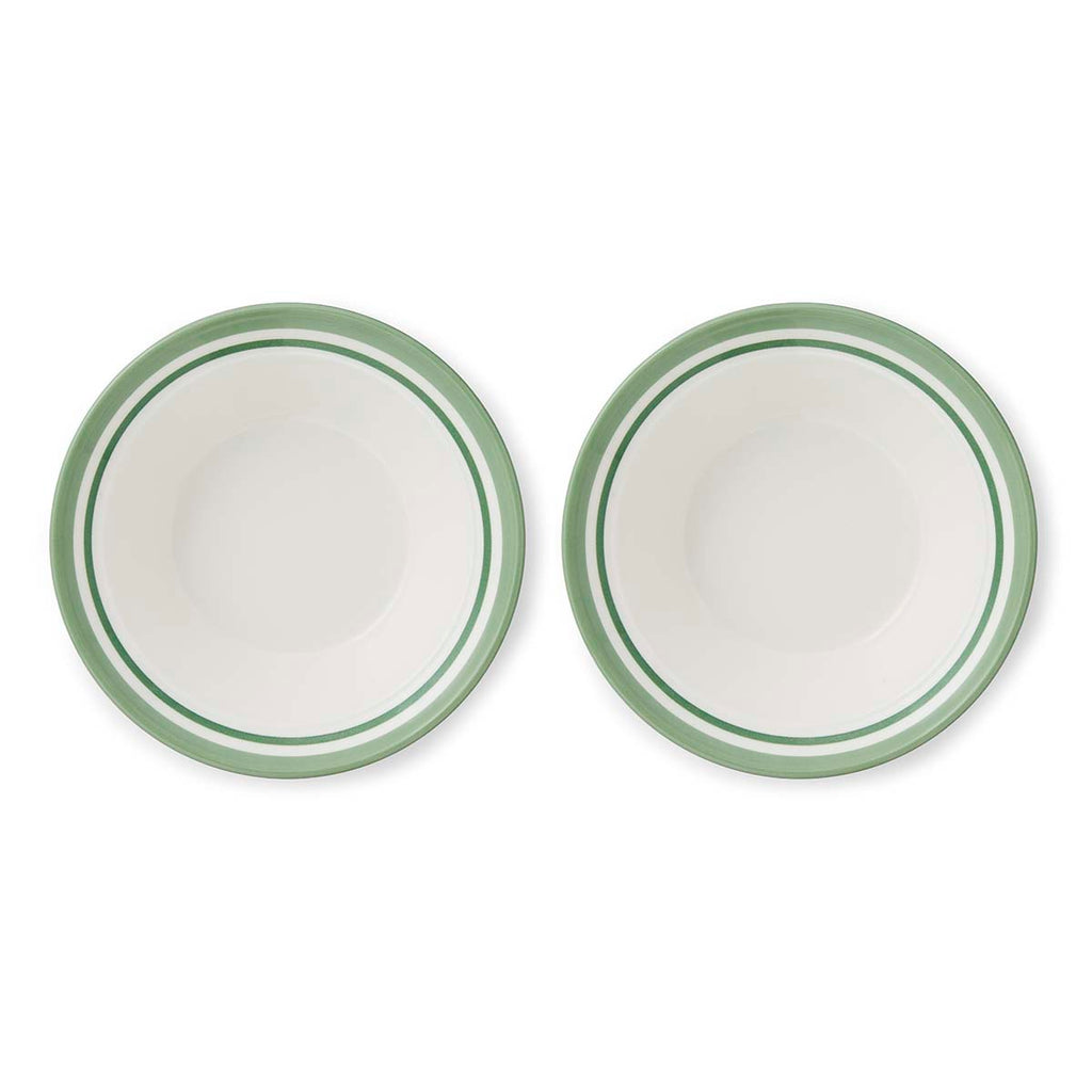 Potter's Stripe Oatmeal Bowl, Green, Top View