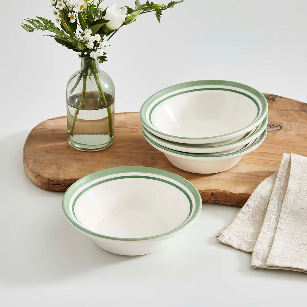 Potter's Stripe Oatmeal Bowl, Green lifestyle
