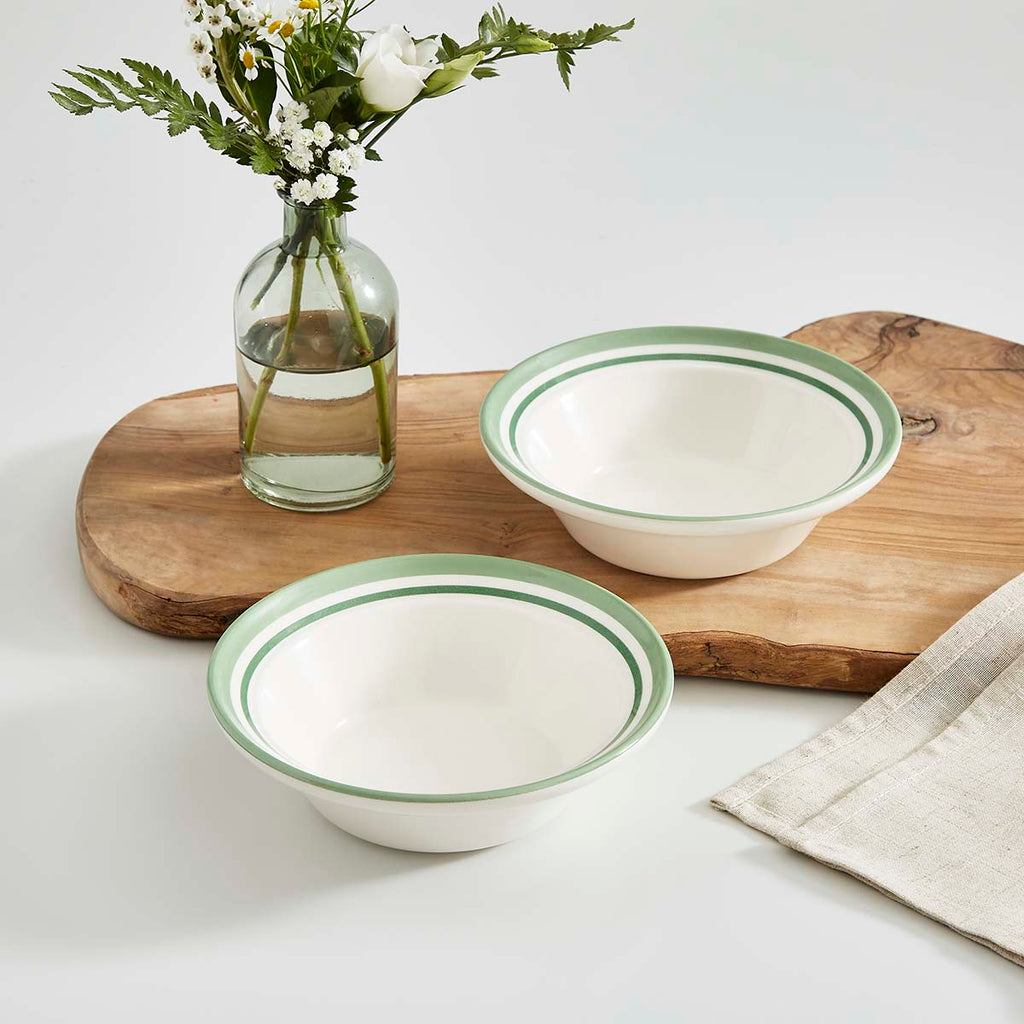 Potter's Stripe Oatmeal Bowl, Green lifestyle