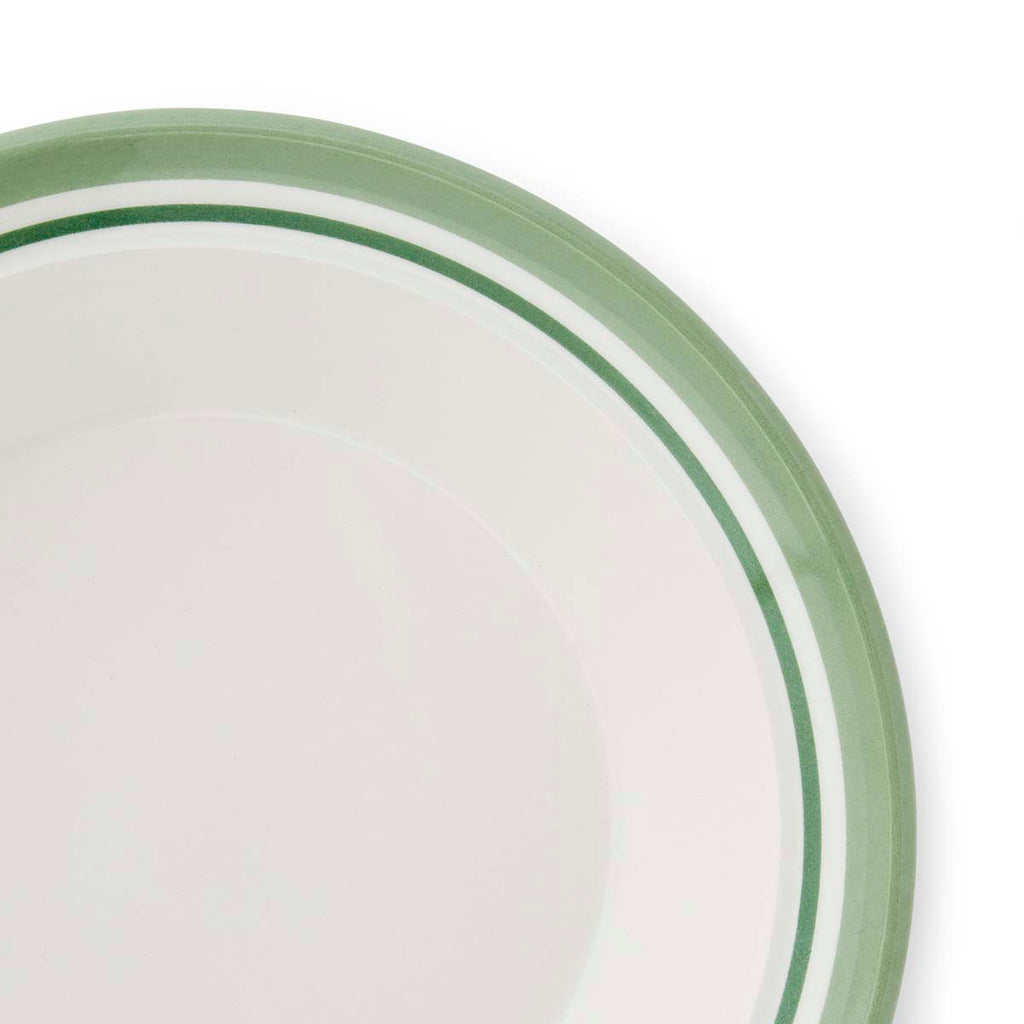 Potter's Stripe Green Soup Plate up close