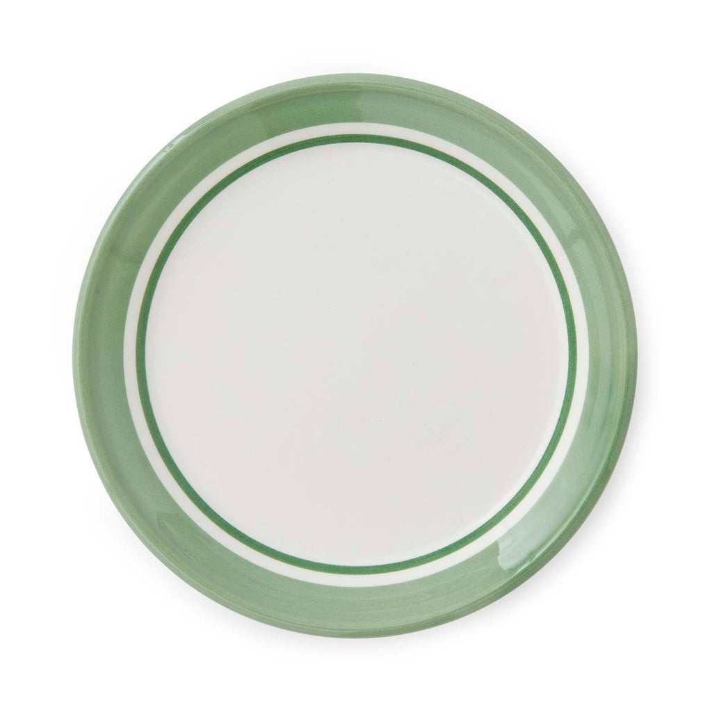 Potter's Stripe Green Bread Plate top view