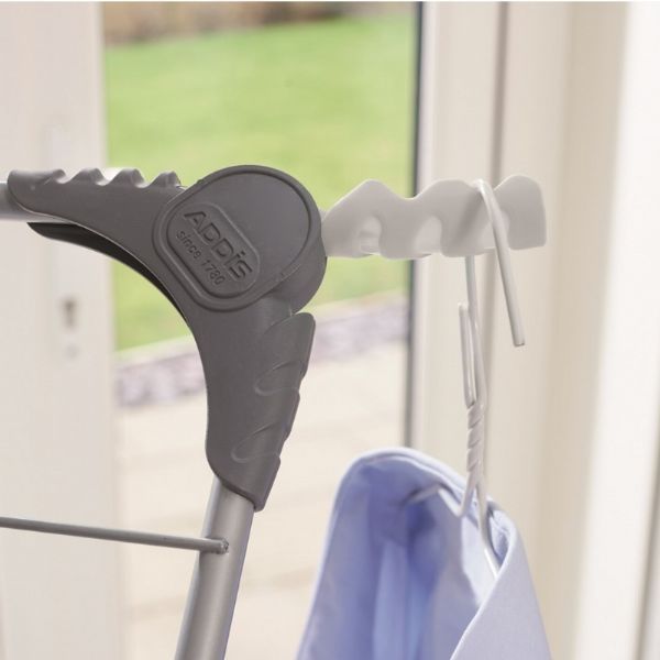 Addis 518018 3 Tier Airer/Hooks - close-up of the fold-out hooks for drying longer clothes or laundry