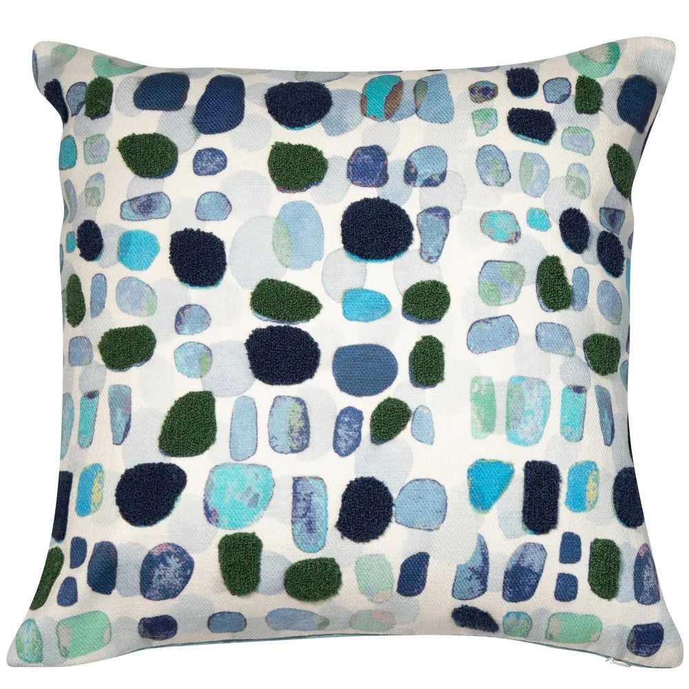 Alfie Blue Raised Pebbles 45x45 Cushion - front of the cushion showing the design