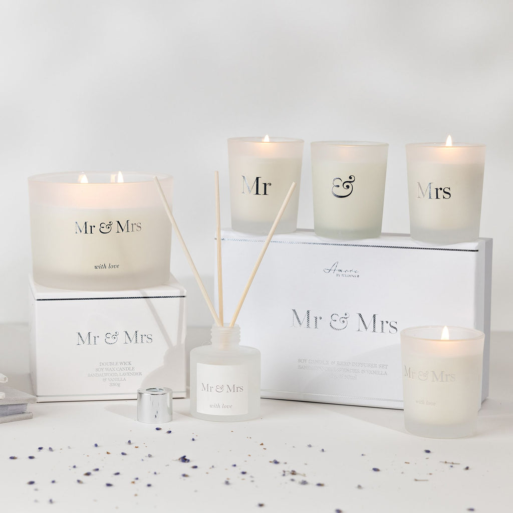 Amore AM202 Mr & Mrs Double Wick Candle - amore mr and mrs collection pictured