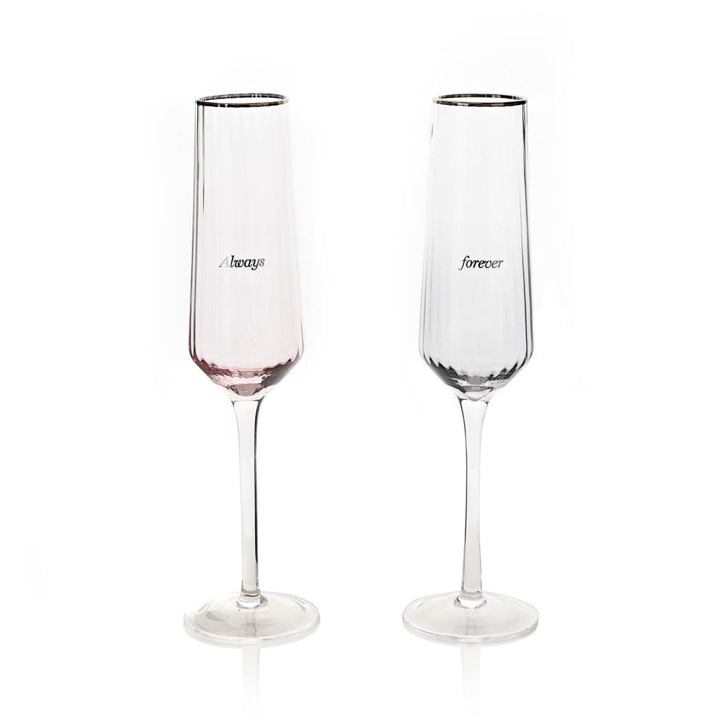 AM220 Amore Always & Forever Flute Glasses Set Of 2 -  2 glasses pictured