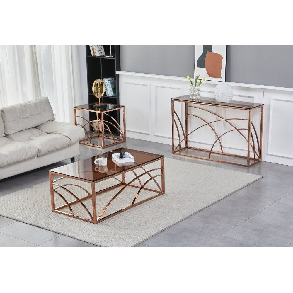 Chic 15149 Rose Gold Console Table Annaghmore Lifestyle