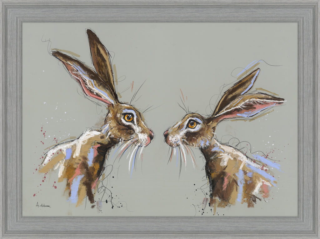 Artko AK11960 Better Together Picture - two hares close to one another facing each other