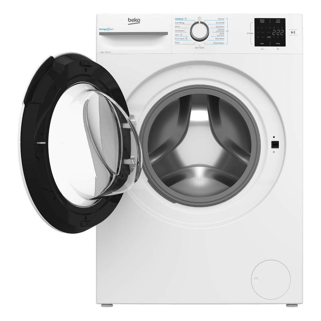 Beko BMN3WT3841W Washing Machine,8kg-1400 Spin Speed - view of the front of the washing machine with the front hatch door opened