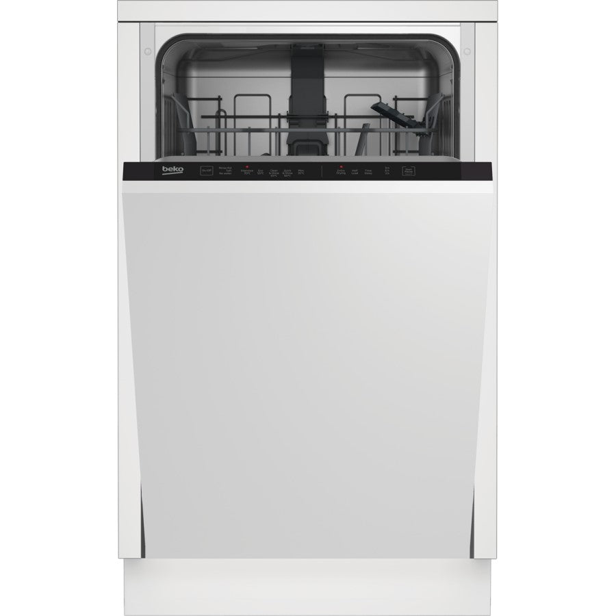 Beko DIS15020 Integrated Slimline Dishwasher - front view of appliance