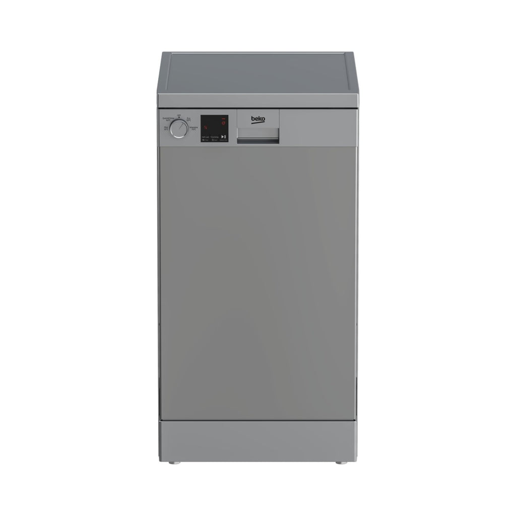 Beko DVS04020S 45cm Slimline Dishwasher - Silver - front of the dishwasher