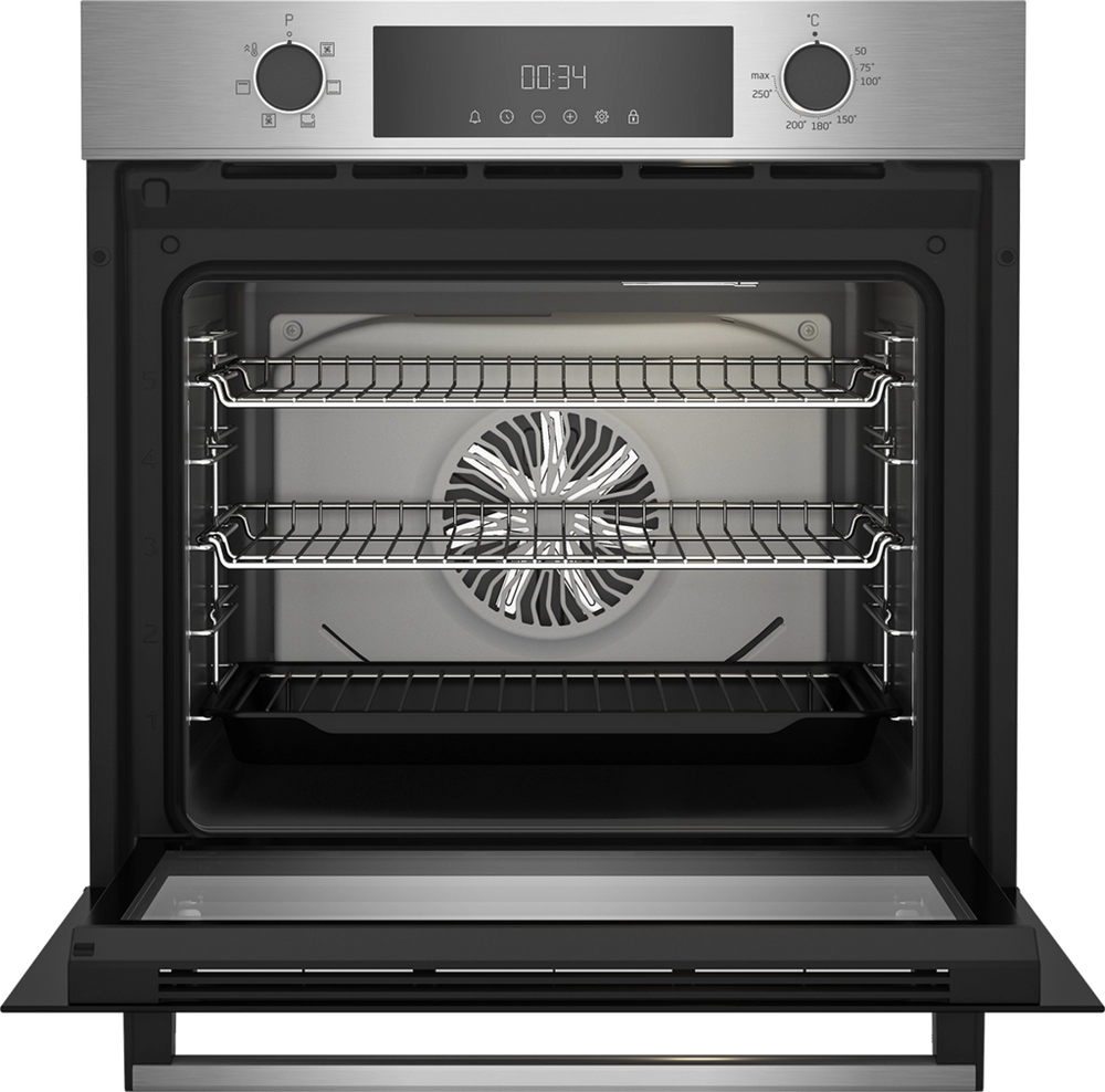 Beko AeroPerfect CIMY91X 60cm Built In Single Multi - function Oven - Stainless Steel opened