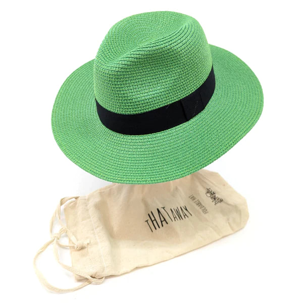 Grass Green Panama Foldable Hat
