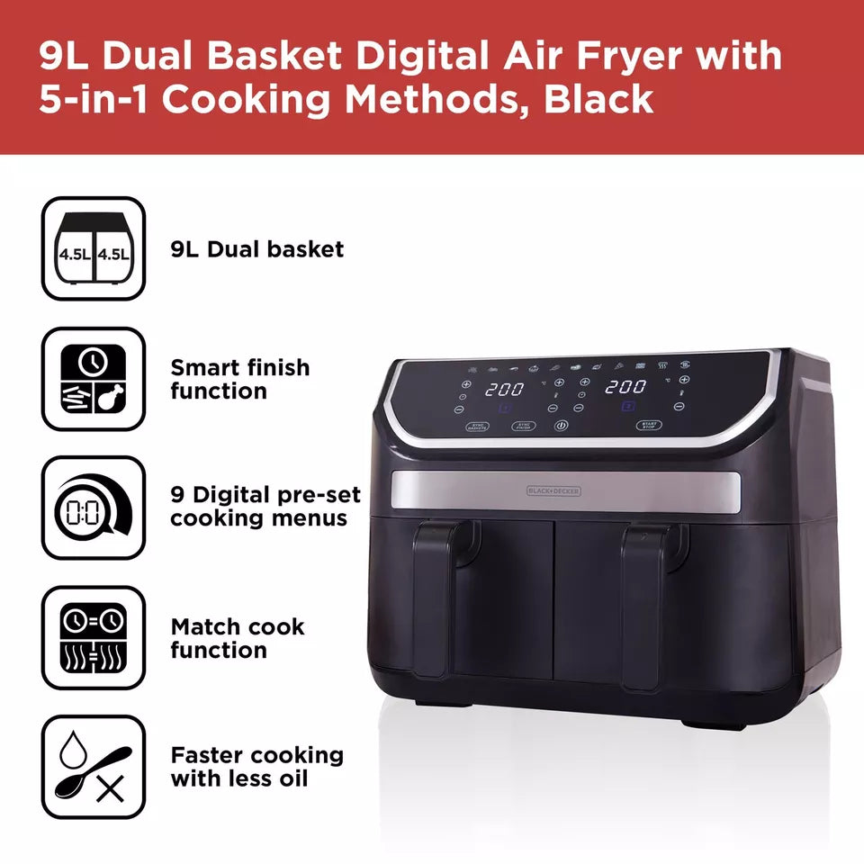 Black & Decker Dual Air Fryer features