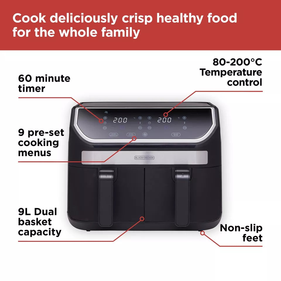 Black & Decker Dual Air Fryer Features