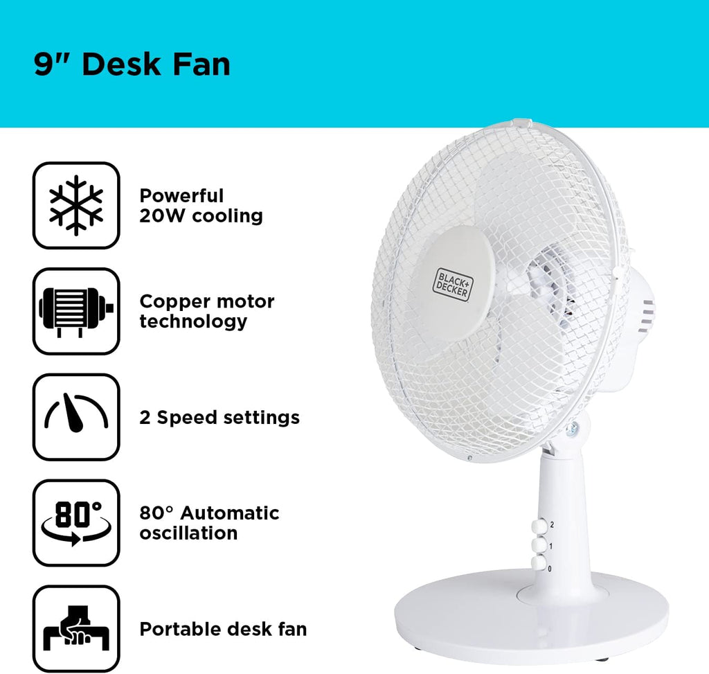 Desk Fan White features