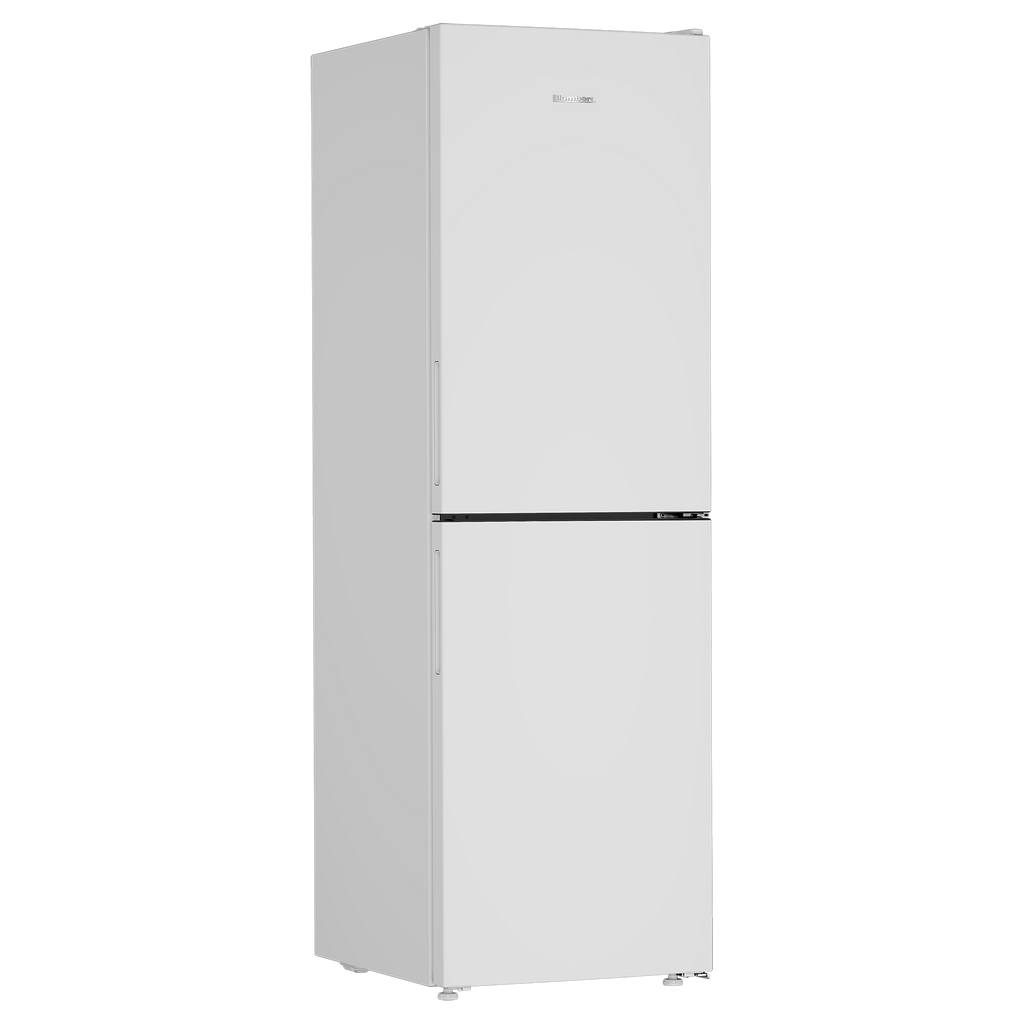 Blomberg KND24692V Vitamin Care + 60cm Frost Free Fridge Freezer White - view of the front of the fridge freezer with doors closed pictured at an angle from the left