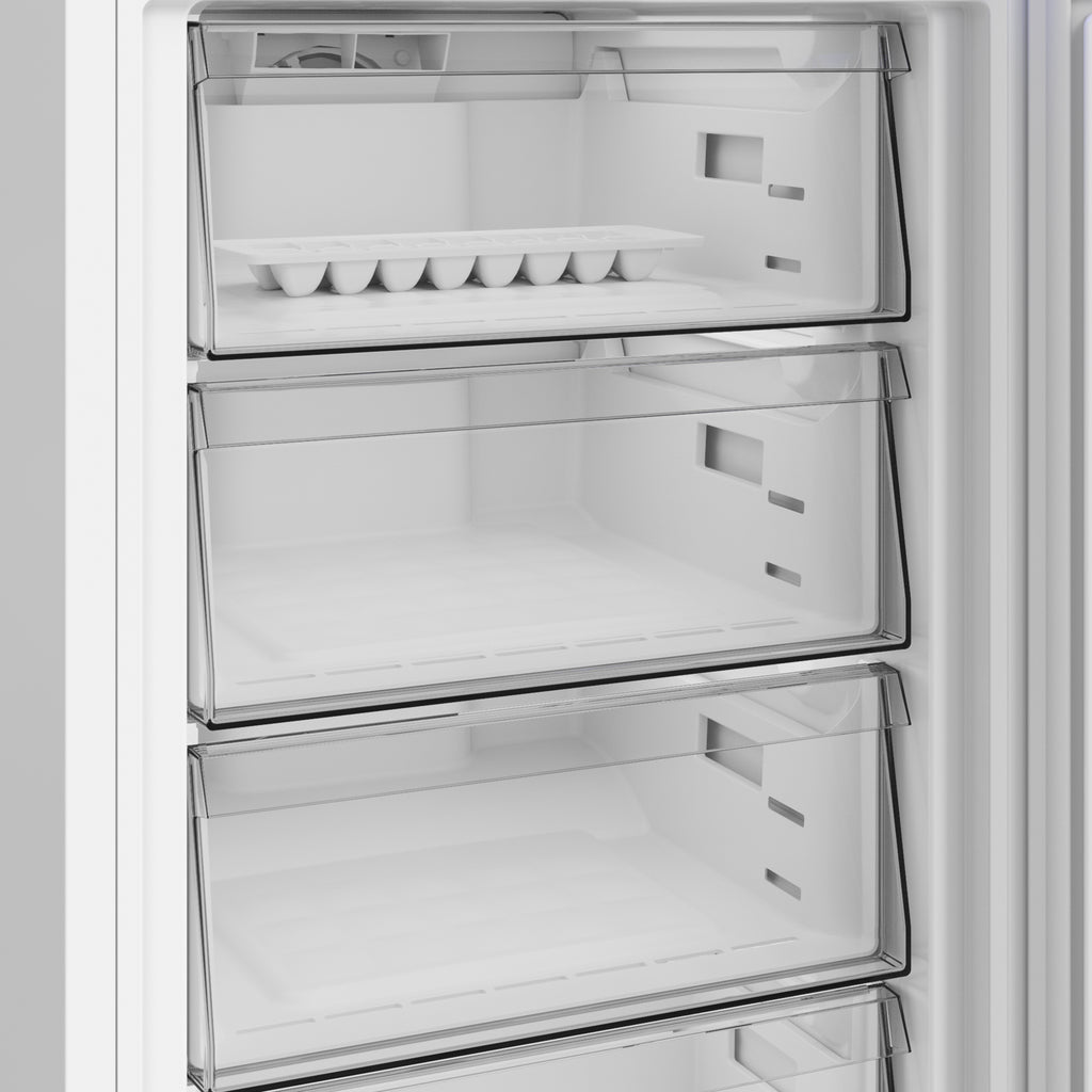 Blomberg KND24692V Vitamin Care + 60cm Frost Free Fridge Freezer White - view of the empty drawers inside the freezer section