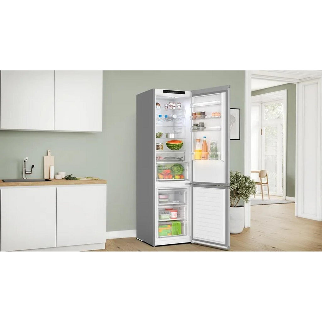 Bosch KGN392LDFG Frost Free Fridge Freezer - the fridge freezer pictured in a furnished kitchen interior with the fridge freezer door open