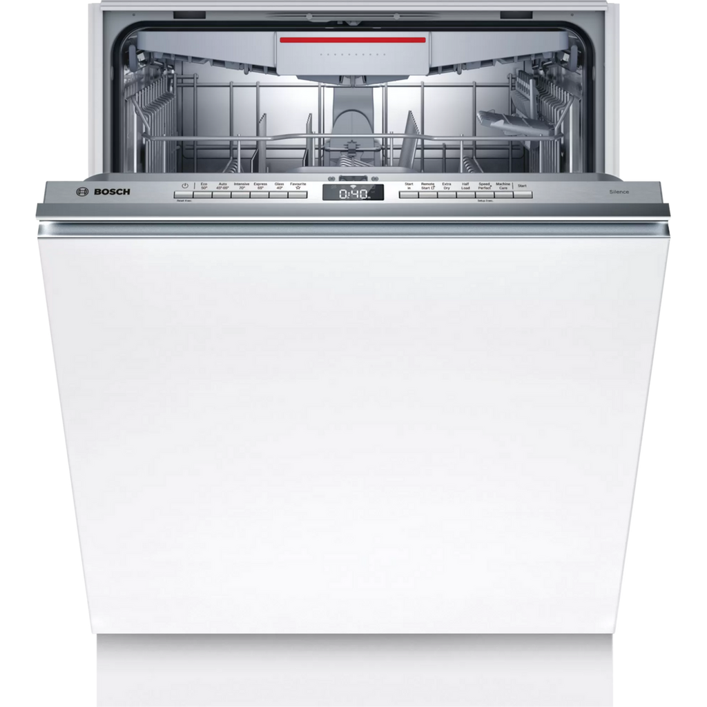 Bosch SMV4HVX00G Fully Integrated Dishwasher - front of the Bosch dishwasher with the door open