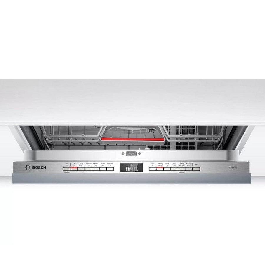 Bosch SMV4HVX00G Fully Integrated Dishwasher - top of the Bosch dishwasher control panel with door slightly opened