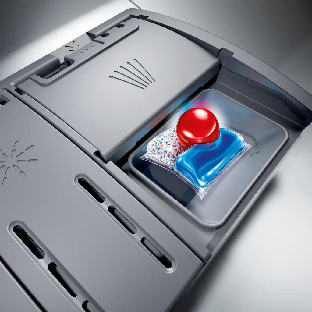 Bosch SMV4HVX00G Fully Integrated Dishwasher - Bosch dishwasher inside compartments pictured with dishwashing tablet