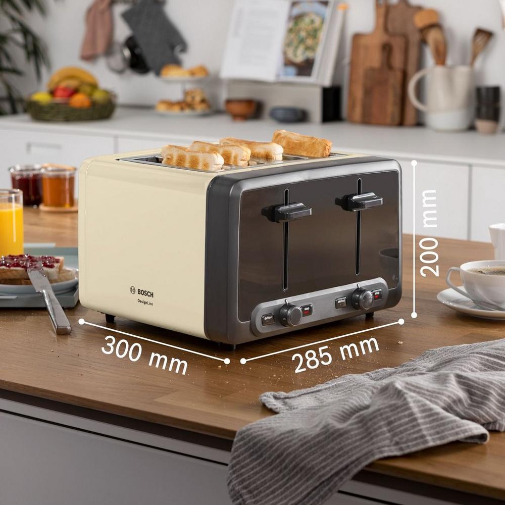 4 Slice Toaster in Cream measurements
