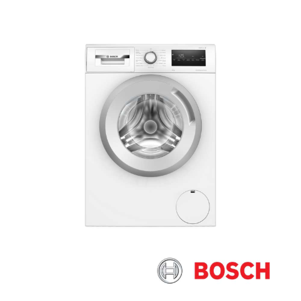 Bosch WAN28282GB Washing Machine 8kg 1400 Spin - front of the machine with bosch logo pictured
