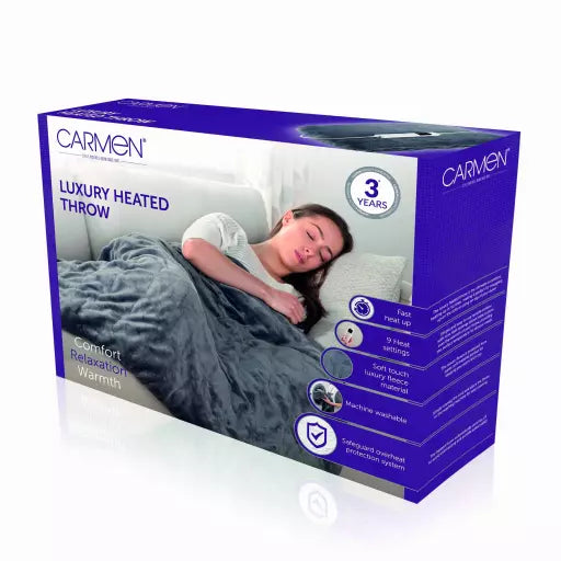 Carmen C81148 Fleece Heated Electric Throw & Overblanket box