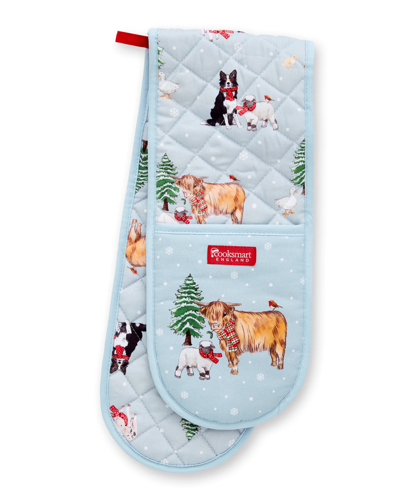 Cooksmart Christmas On The Farm Double Oven Glove