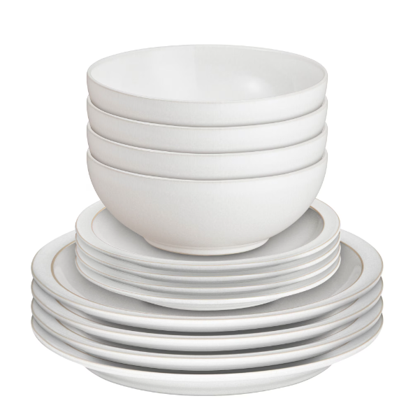 Cotton White 12 Piece Tableware 
