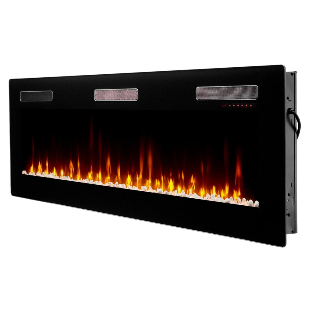 Dimplex 220930 Sierra 48" Linear Fireplace - electric fireplace pictured at an angle from the front to show depth